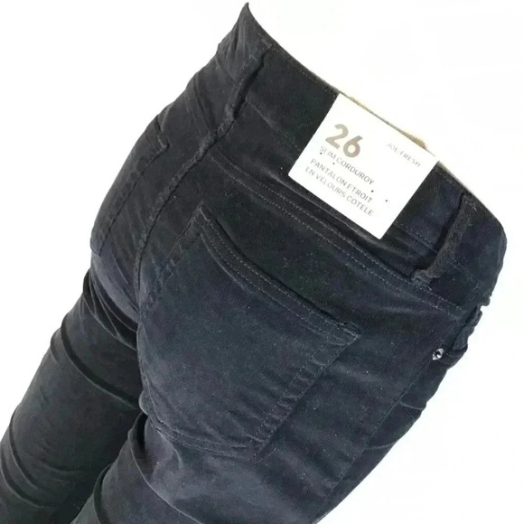 🌟Joe fresh slim corduroy mid rise navy blue pants 26x30 - Picture 5 of 13